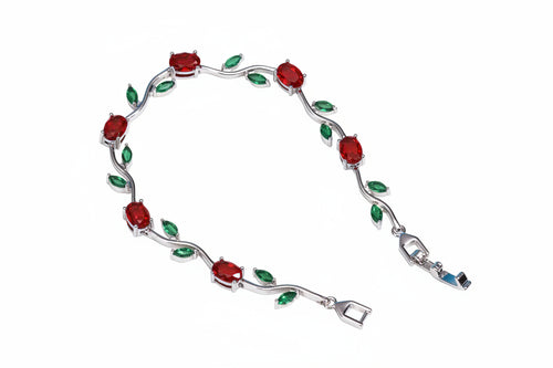 Silver Rose Charm bracelet